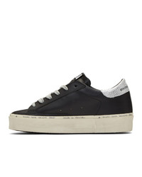 Golden Goose Black And Silver Hi Star Sneakers