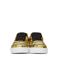 Versace Black And Yellow Medusa Amplified Ilus Sneakers