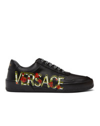 Versace Black Floral Ilus Sneakers