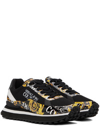 VERSACE JEANS COUTURE Black Gold Fondo Spyke Sneakers