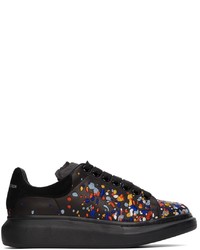 Alexander McQueen Black Multicolor Embroidered Oversized Sneakers