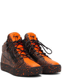 Giuseppe Zanotti Black Orange Kriss Sneakers