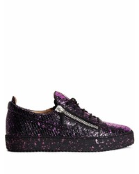 Giuseppe Zanotti Frankie Crocodile Embossed Leather Sneakers