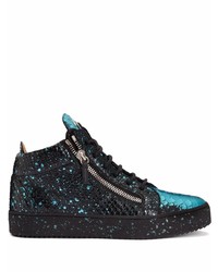 Giuseppe Zanotti Kriss Crocodile Effect High Top Sneakers