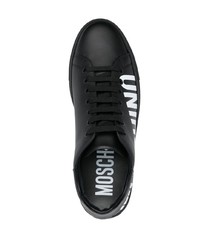 Moschino Logo Print Leather Sneakers