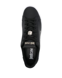 Just Cavalli Logo Print Leather Sneakers