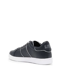 Ea7 Emporio Armani Logo Print Leather Sneakers