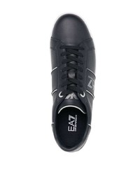 Ea7 Emporio Armani Logo Print Leather Sneakers