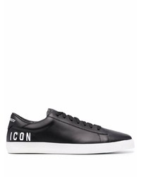 DSQUARED2 Logo Print Leather Sneakers