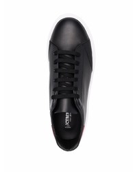 Iceberg Logo Print Low Top Leather Sneakers