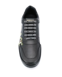 Versace Logo Printed Leather Sneakers