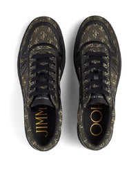 Jimmy Choo Monogram Pattern Lace Up Sneakers