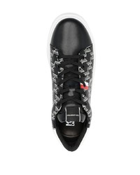 Karl Lagerfeld Monogram Pattern Leather Sneakers