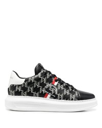 Karl Lagerfeld Monogram Pattern Leather Sneakers