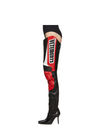 Vetements Black And Red Motorcycle Cuissardes Boots