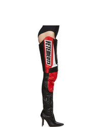 Vetements Black And Red Motorcycle Cuissardes Boots