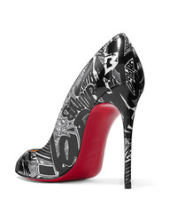 Christian Louboutin Pigalle Follies Nicograf 100 Printed Patent Leather Pumps