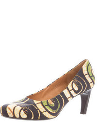 Dries Van Noten Printed Satin Pumps