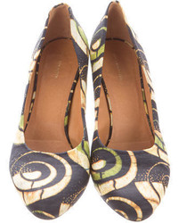 Dries Van Noten Printed Satin Pumps