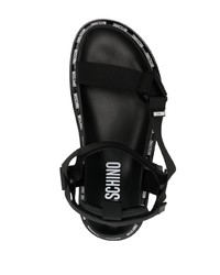 Moschino Logo Print Slingback Sandals