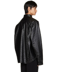 Balenciaga Black Bb Monogram Leather Jacket