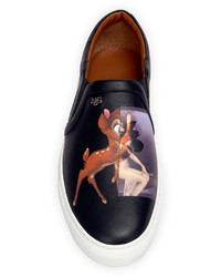 Givenchy Bambi Print Leather Skate Shoe Black