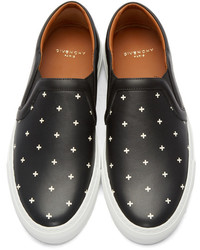 Givenchy Black Cross Print Slip On Sneakers