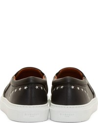 Givenchy Black Leather Rottweiler Slip On Sneakers