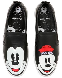 Disney Printed Leather Slip On Sneakers