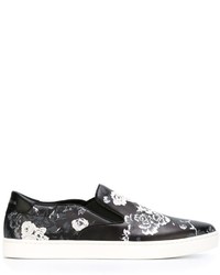Dolce & Gabbana Floral Print Slip On Sneakers