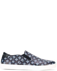 Dolce & Gabbana Tie Print Slip On Sneakers