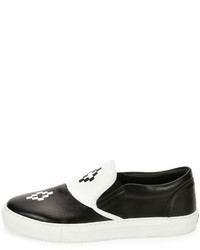 Marcelo Burlon County of Milan Marcelo Burlon Tao Bicolor Leather Slip On Sneaker Blackwhite