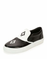 Marcelo Burlon County of Milan Marcelo Burlon Tao Bicolor Leather Slip On Sneaker Blackwhite