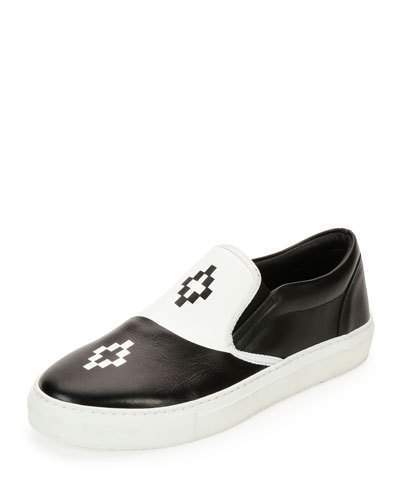 Marcelo Burlon County of Milan Marcelo Burlon Tao Leather Slip On Sneaker Blackwhite, $335 | Marcus | Lookastic