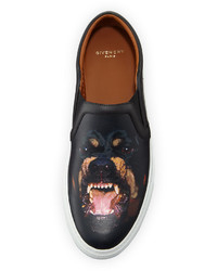 Givenchy Rottweiler Print Leather Skate Shoe Black