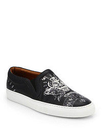 Givenchy Skull Printed Leather Skate Sneakers