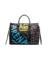 Balenciaga Black Paper Graffiti Leather Bag