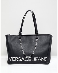 Versace Jeans Contrast Logo Tote Bag With Internal Pockets