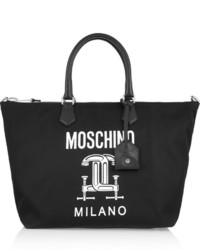 Moschino Faux Leather Trimmed Printed Shell Tote
