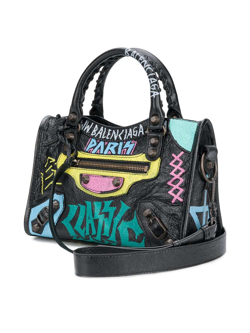 Incitar Integrar Ondular Balenciaga Graffiti Classic City Mini Leather Bag, $1,935 | farfetch.com |  Lookastic