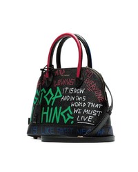 Balenciaga Multicoloured Ville Graffiti Leather Bowling Bag