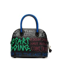 Balenciaga Multicoloured Ville Graffiti Leather Bowling Bag