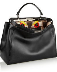 Fendi Peekaboo Medium Leather And Calf Hair Tote