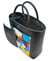 Karl Lagerfeld X Steven Wilson Printed Tote With Leather