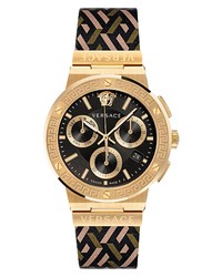 Versace Greca Chronograph Leather Watch