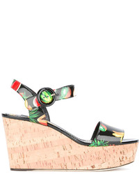 Dolce & Gabbana Fruit Print Wedge Sandals