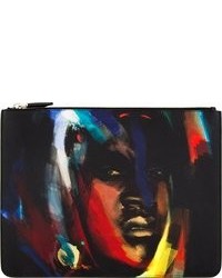 Givenchy Black Abstract Portrait Zip Pouch