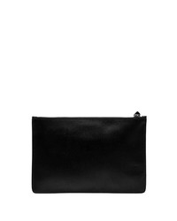 Marcelo Burlon County of Milan Black Wing Print Leather Clutch Bag