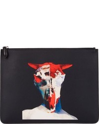 Givenchy Bull Sculpture Collage Zip Pouch Black