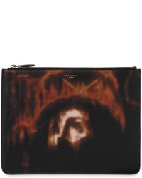 Givenchy Large Jesus Printed Leather Pouch